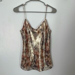 Floral camisole with gold shine